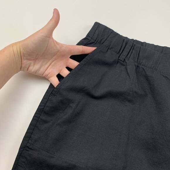 Gap Black Linen Wide Leg Ankle Pant XXL New - Picture 3 of 9